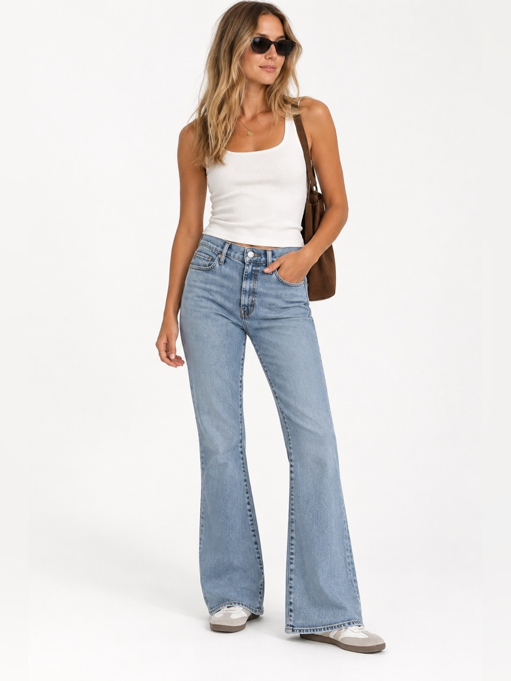 FRAME Adagio High Rise Flare Jeans Size 30 Light Wash 70s Denim